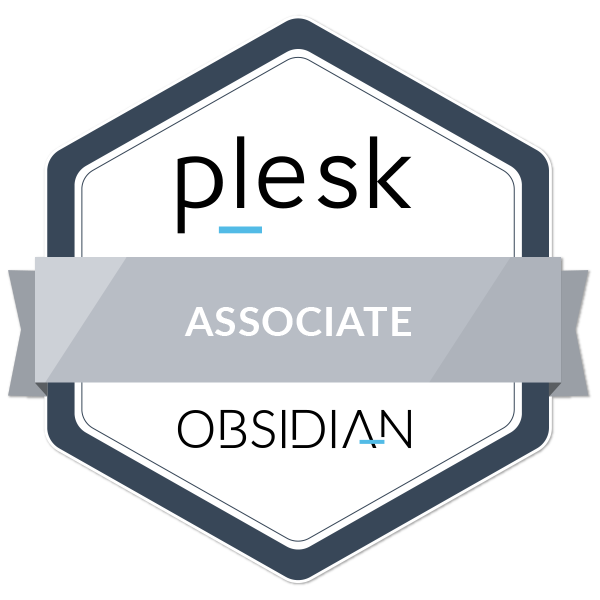 Plesk Obsidian Associate Badge