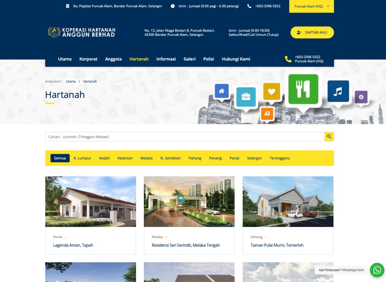 Website - Koperasi Hartanah Anggun Berhad